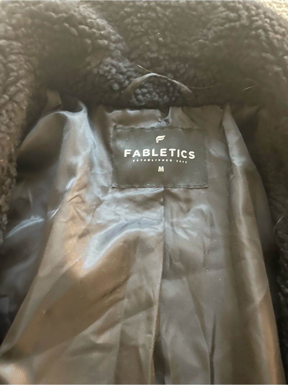 Fabletics Black Teddy Long Coat - Picture 3 of 3